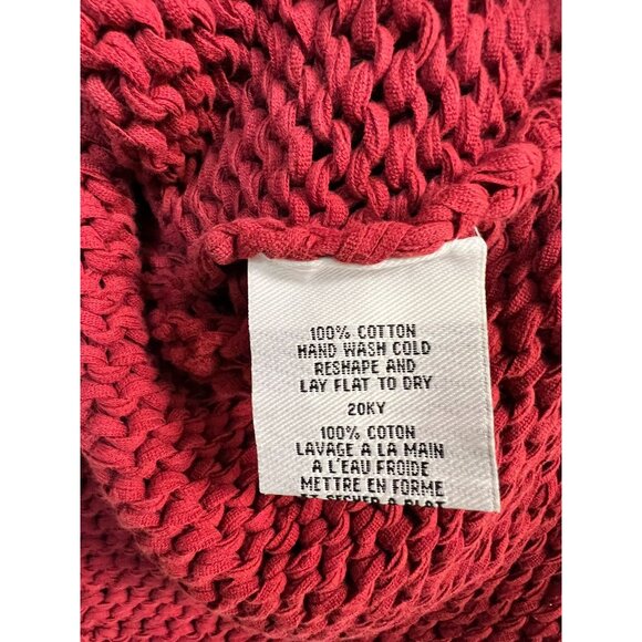 Eileen Fisher Red 100% Cotton Open Weave Tunic Sweater Size 1X - Picture 3 of 6